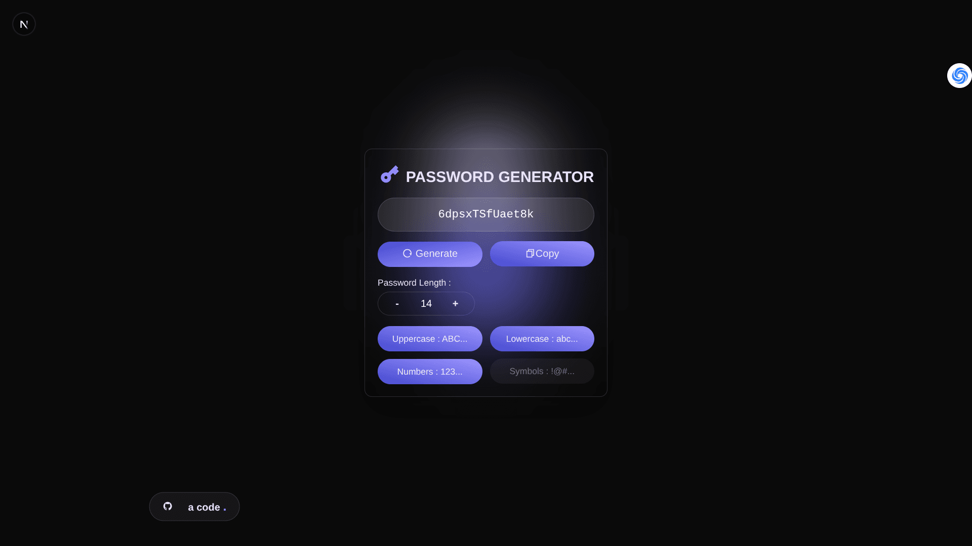 Password Generator project preview
